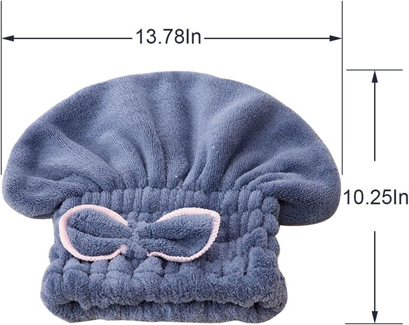 Jseng 2PC Microfiber Hair Drying Caps, Extrame Soft & Ultra Absorbent, Fast Drying Hair Turban Wrap Towels Shower Cap for Girls and Women - Image 3
